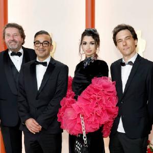 (2nd L-R) Cyrus Neshvad, Nawelle Evad, and guests 
