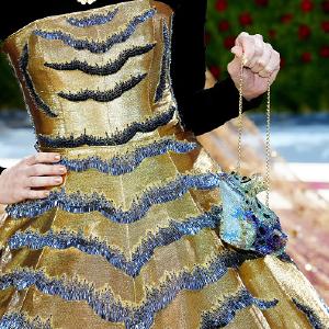 Chloe Fineman, fashion and purse detail,