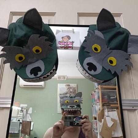 All three hats, completed.